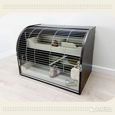 Клетка для морских свинок 80х50х60, венге, круг 1