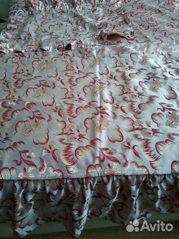 Комплект: покрывало, 2 накидки на подушки и шторы