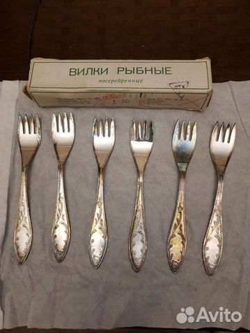 Вилки рыбные посеребренные