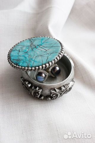 Шкатулка Бирюза в серебре