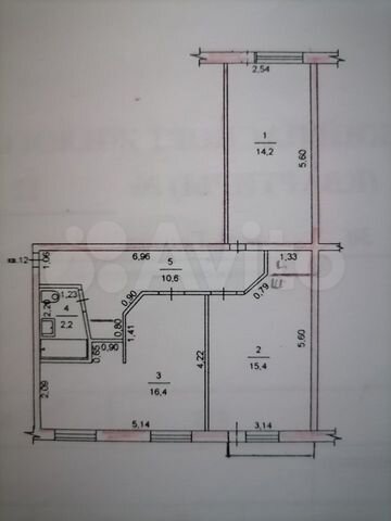 3-к. квартира, 58,8 м², 3/5 эт.