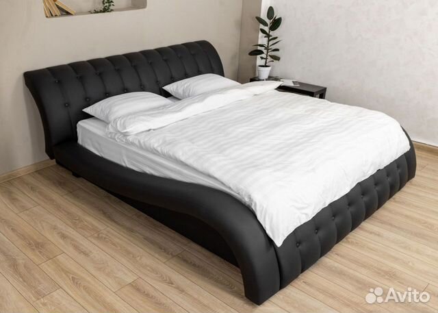 Кровать 200х200 черная Мадрид