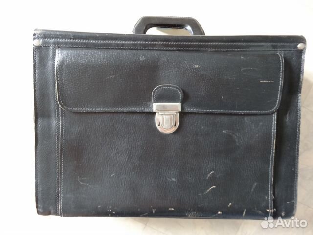 Кофр дорожный черный, кожанный (Чехия)