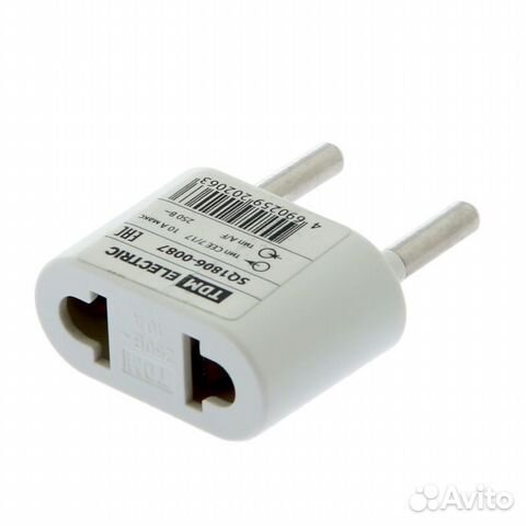 Переходник сетевой с плоской вилки, 10А, TDM