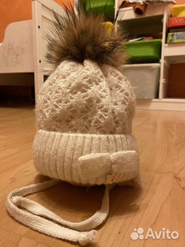 Шерстяная шапочка для девочки р.48
