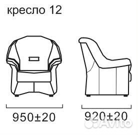 Диван и 2 кресла 