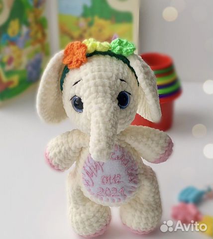 Плюшевый слоник ручная работа