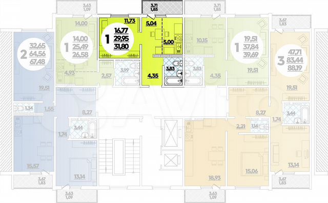 Квартира-студия, 31,8 м², 8/16 эт.