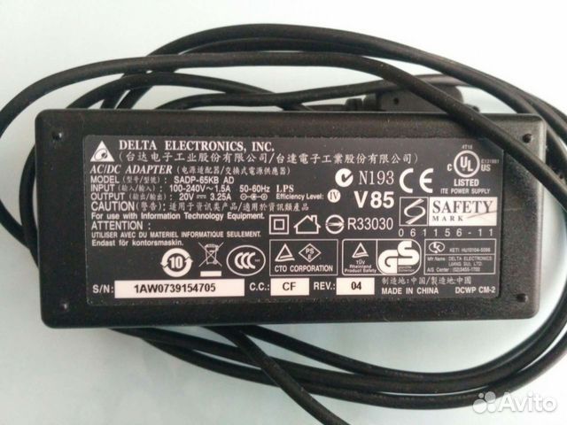 Блок питания 20V 3.25A