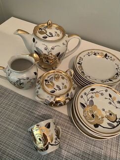 Кофейный сервиз костяной фарфор 21 предмет