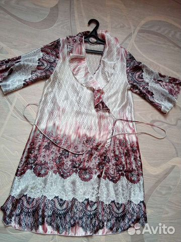 Халат женский шелковый