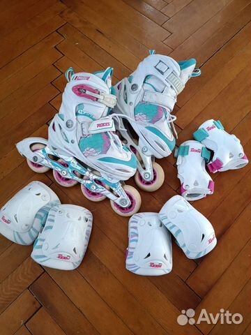 Детские ролики (р.30-35) и защита (р.S)