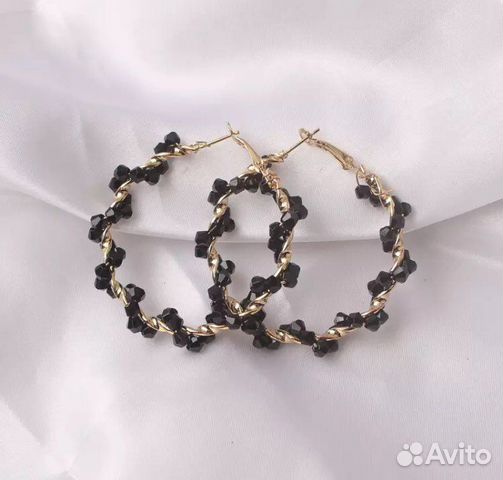 Серьги «Кольца» из бисера