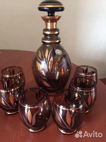 Графин и винные бокалы Богемия