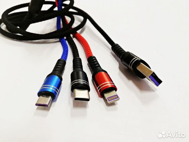 Кабель 3 в 1 (Type-C, microUSB, Lightning) 3А