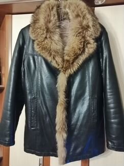 Куртка кожаная зимняя на натуральном меху 52 р