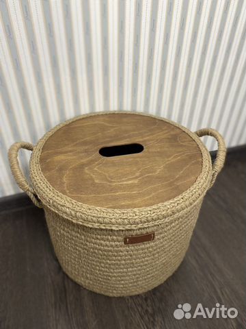 Большая корзина из джута / корзина для белья