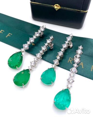 Серьги Graff длинные серебро 925