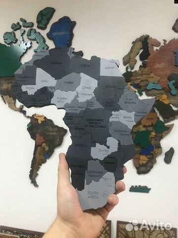 Карта мира на стену интерьерная