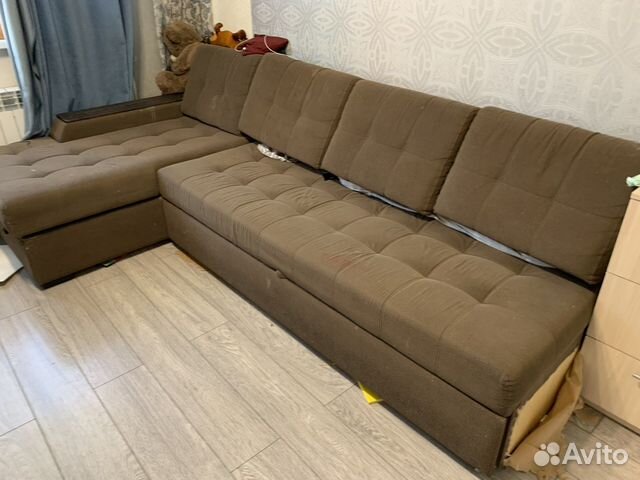Диван, угловой диван , ширина 257 , б/у , материал - Ткань , цвет ...