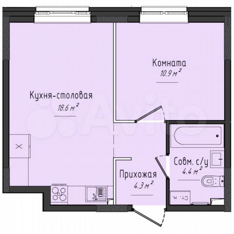 1-к. квартира, 38,2 м², 1/11 эт.