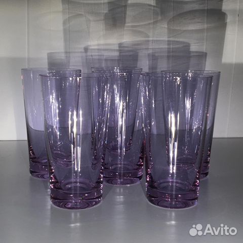 Стаканы 6 штук из неодимового стекла СССР