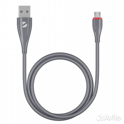 Кабель Deppa Ceramic USB - micro USB, серый (RU)