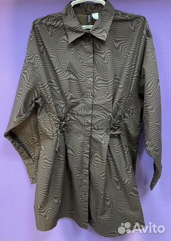 H&M Платье-рубашка зебра коричневое EUR 42 L