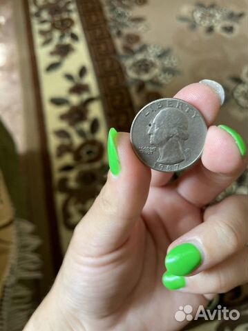 Монета quarter dollar Liberty 1967 год