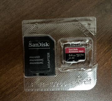Карта памяти MicroSD SanDisk 64gb