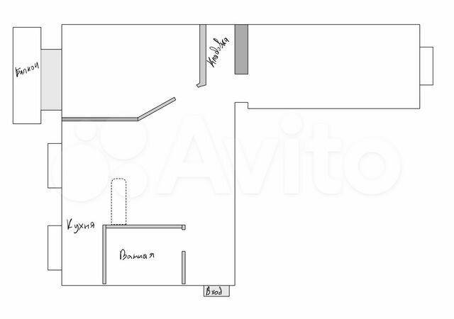 3-к. квартира, 57 м², 2/5 эт.