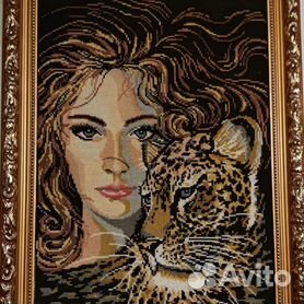 Картина "Женщина с леопардом"