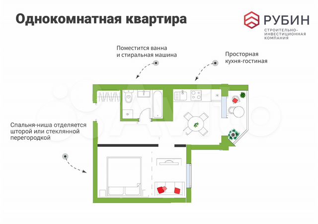1-к. квартира, 36,7 м², 6/14 эт.