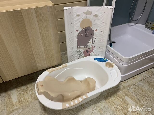 Ванночка детская с горкой и пеленальная доска