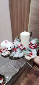 Венок новогодний. свечи
