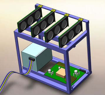 Стеллаж для майнинг ферм для 4-х видео карт