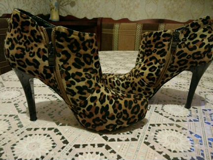 Ботильоны леопардовый принт