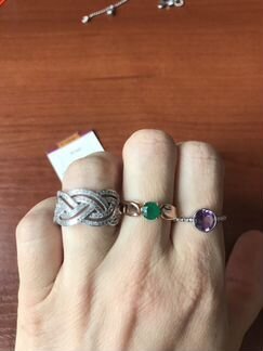 Серебряное кольцо с натуральными камнями, браслет