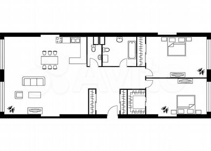 2-к квартира, 135.5 м², 28/37 эт.