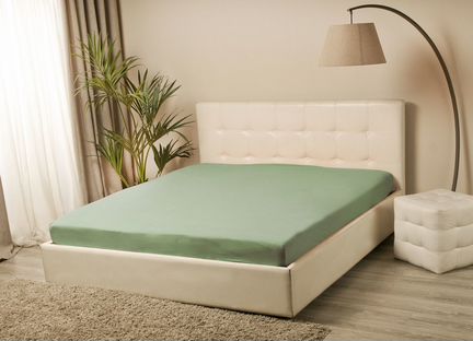 Простыня на резинке Lenny Цвет: Оливковый (160х200)