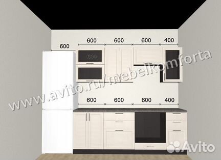 Кухня Сканди-02 Cappuccino Softwood 2.2 метра