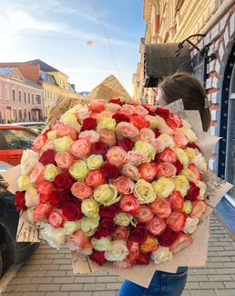 101 роза Крупные букеты из Эквадорских роз