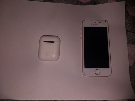 iPhone 5se 128 gb gold и AirPods 2 торг