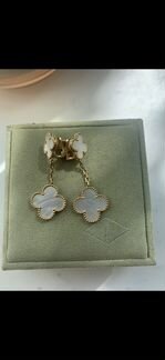 Серьги золото 750 пробы с перламутром стиль