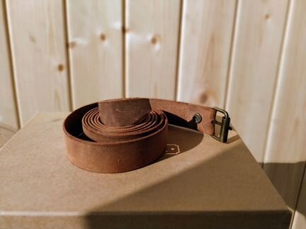 Кожаный длинный ремень. Хендмейд