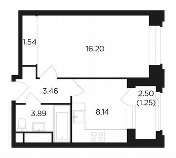 1-к квартира, 34.5 м², 10/27 эт.