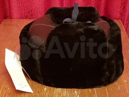 Новая военная шапка-ушанка мех кожа натуральная