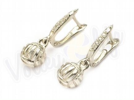 Серьги серебро 925 пробы с цельными мячиками 