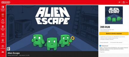 Игровой ключ Alien Escape (Nintendo Switch)