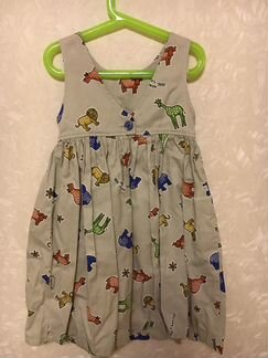 Летнее платье хлопок фирменное, 5-6 лет